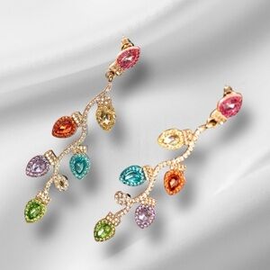 Sparkling Light Bulb Dangle Earrings – Sterling Silver Posts Holiday Jewelry
